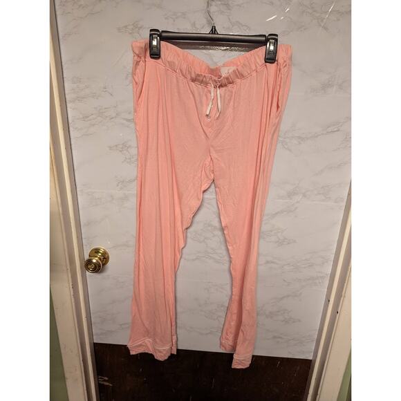 Bottoms Out Gal Size Medium Cotton Pajama Bottoms Drawstring waist Pink - Picture 1 of 7